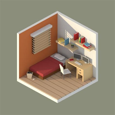 Artstation Low Poly Isometric Rooms Erin Lim Small Game Rooms
