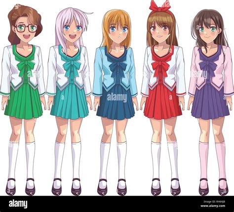 Anime Manga Girls Stock Vector Image And Art Alamy