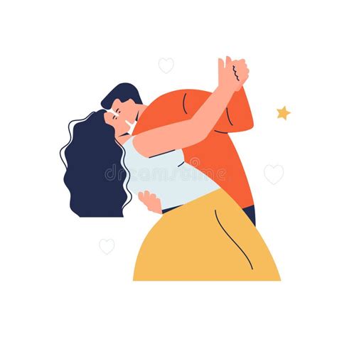 Pareja De Besos En Día De San Valentín Amor Ilustración del Vector Ilustración de feliz besar