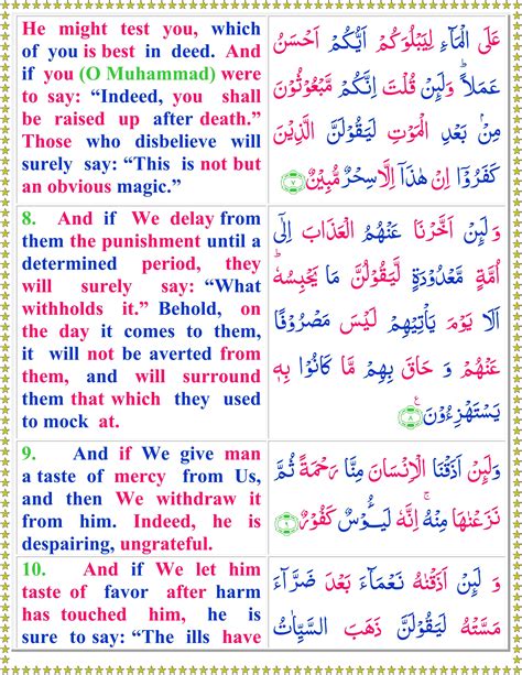 Surah Hud English Quran O Sunnat