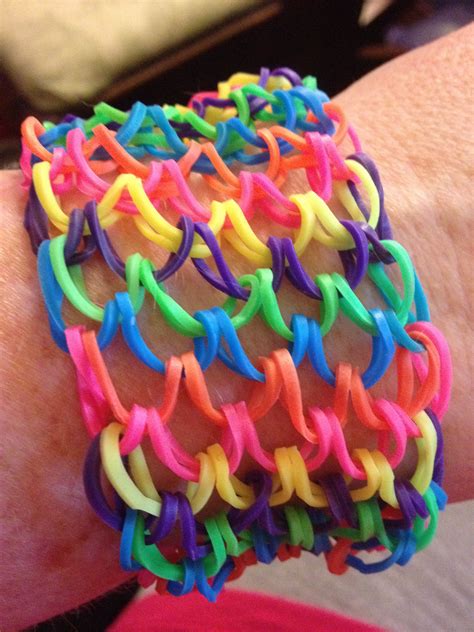 Rainbow Color Dragon Scale Loom Bracelet I Made Pulseras De Gomitas
