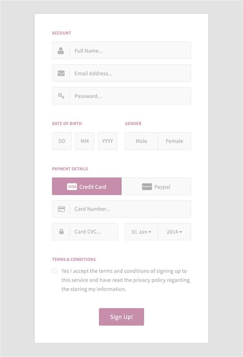 Web Forms Psd Templates 25 Forms For Free