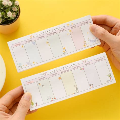 Fresh Style Weekly Schedule Mini Memo Pad N Times Sticky Notes Bookmark