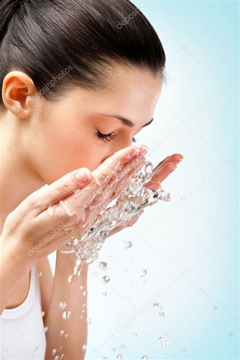 Woman Washing Face Concept — Stock Photo © Luckybusiness 5450816