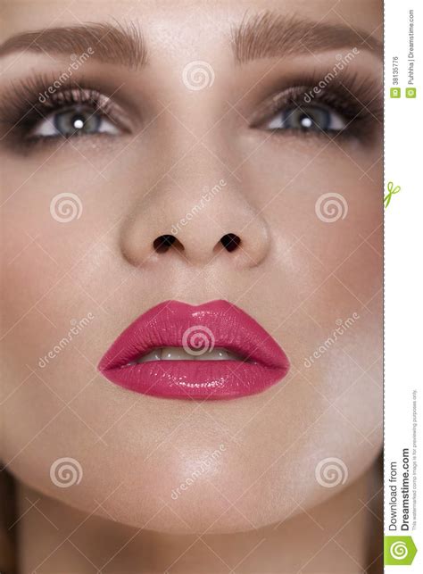 Red Lips Beauty Red Lip Makeup Detail Beautiful Make Up