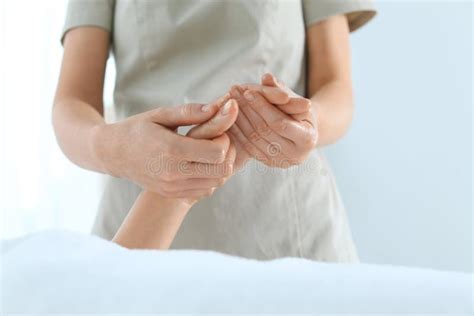 Woman Receiving Hand Massage In Wellness Center Stock Image Image Of People Pamper