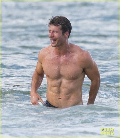 Shirtless Glen Powell Looks Hotter Than Ever While Filming Beach Scene