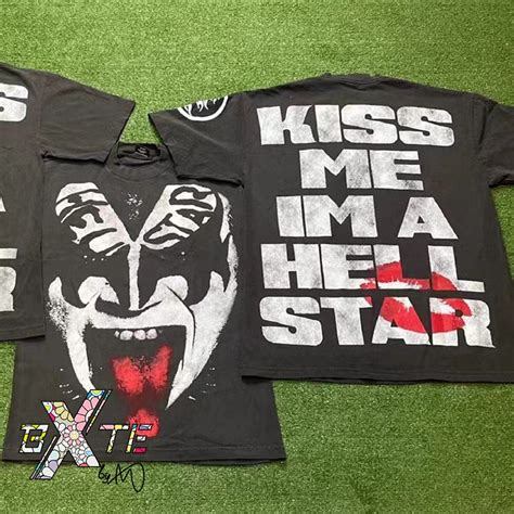 Hellstar Studio Kiss Me In Hell T Shirt High Quality Flared Y2k Tee Etsy