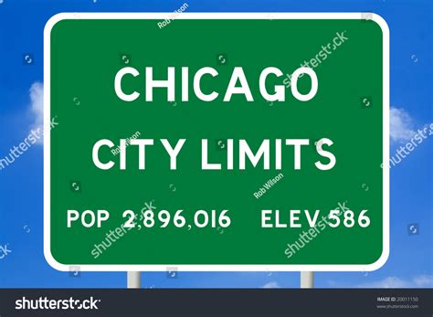 Chicago City Limits Road Sign Stock Photo 20011150 Shutterstock