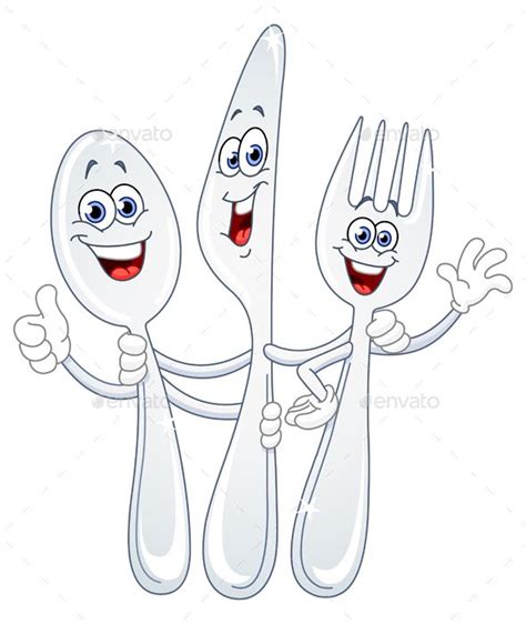 Spoon Knife And Fork Cartoon Spoon Drawing Fork Drawing Cute