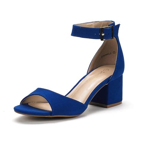 Dream Pairs Womens Fashion Dress Heel Sandals Low Block Chunky Pumps Shoes Chunkle Royalblue