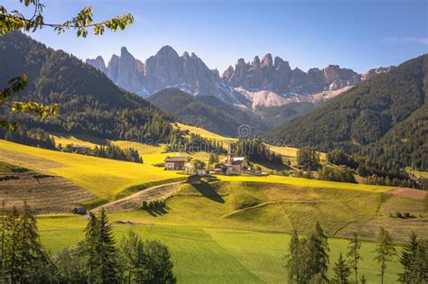 St Magdalena Village With Famous Church In Val Di Funes Dolomites