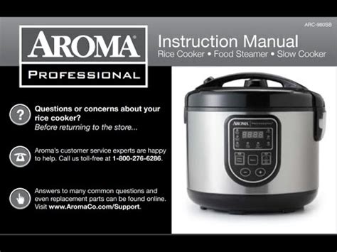 Aroma Rice Cooker Instructions Manual