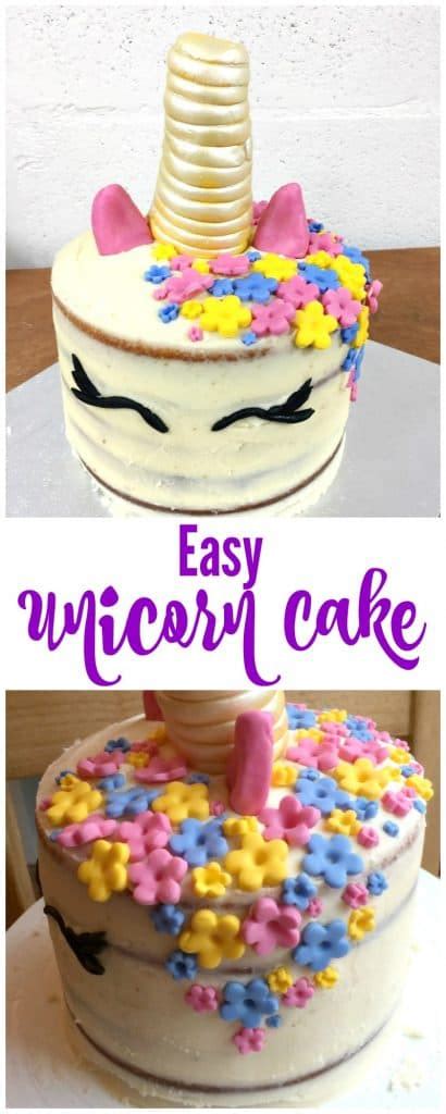 Spread about 1/3 cup (80ml) buttercream over the top of the sponge, then gently place the second sponge on top, gently pressing down to make sure. Easy Unicorn Cake - BakingQueen74