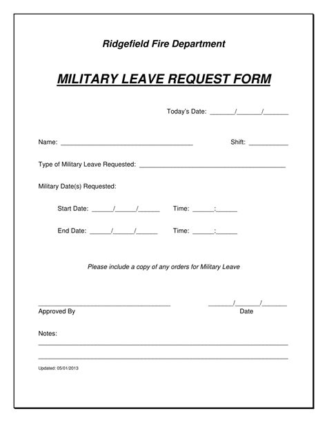 Army Leave Form Army Military