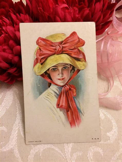 Beautiful Antique Postcard Pretty Lady Edwardian Era Pin Up Etsy