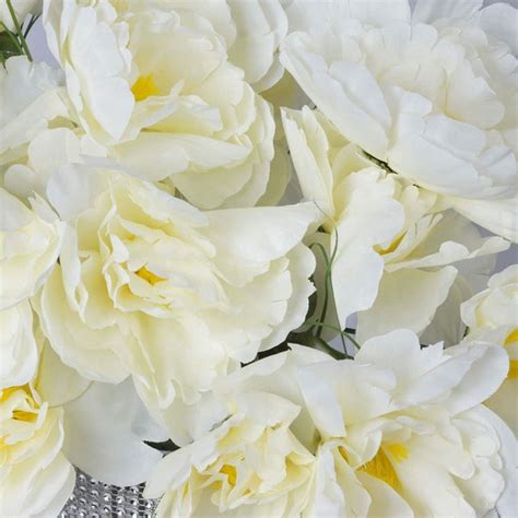 60 Cream Silk Peony Flowers Arrangements Diy Wedding Centerpieces