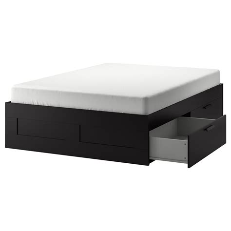 Brimnes Sängstomme Med Förvaring Svart 160x200 Cm Ikea