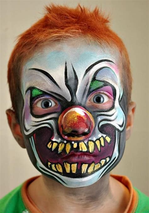 Страшный макияж клоуна Схемы раскраски лиц Клоунские лица