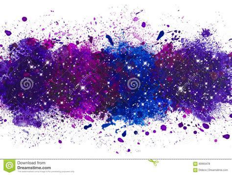 Abstract Artistic Watercolor Paint Splash Background Galaxy With