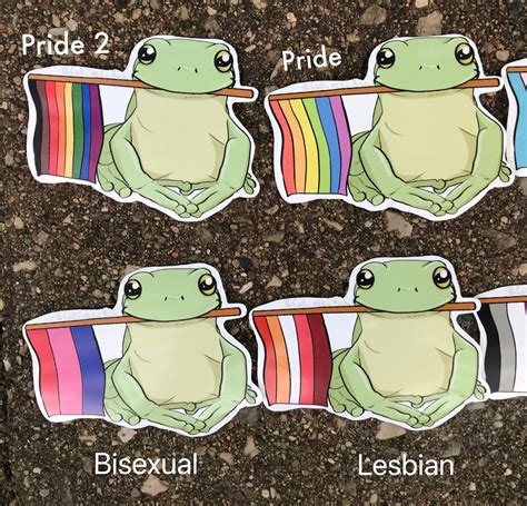 Pride Flag Frog Stickers 20 Etsy