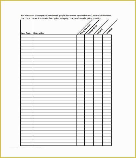 Free Inventory Spreadsheet Template Of Blank Spreadsheet Templates