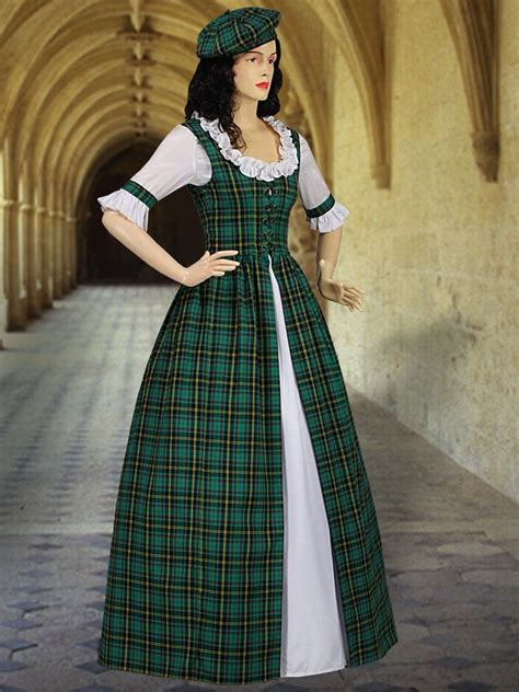 Details About Scottish Tartan Two Piece Traditional Dress Handmade