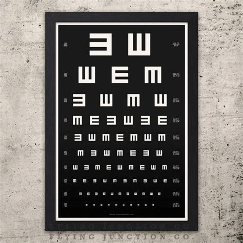 Eye Chart Print Tumbling E Vintage Look Ophthalmologist Eye Chart