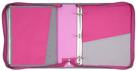 Mead Zipper Binder With Expanding File 3 Ring Binder 1 12 Pink