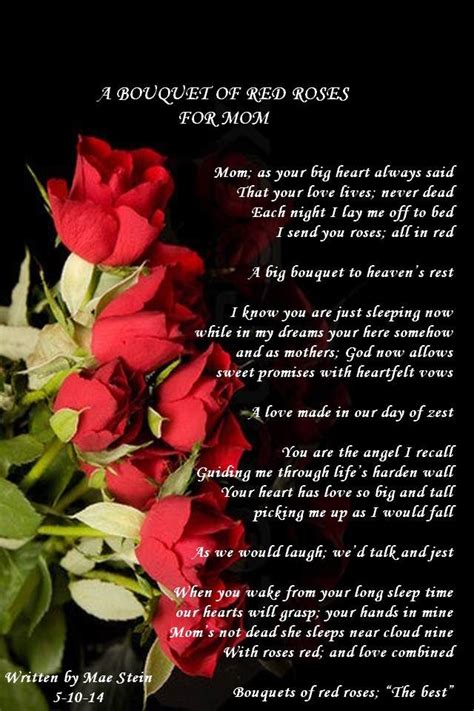 What should i send my mom for mother's day. A BOUQUET OF RED ROSES FOR MOM - Holiday Poems | Mothers ...