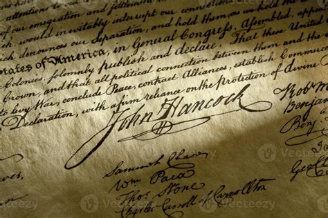 Firma De John Hancock En La Declaraci N De Independencia De Estados