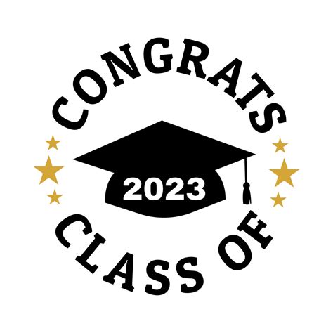 Senior 2023 With Graduation Cap Silhouette Design On White Background