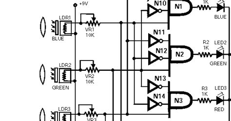 R2 y r10 = 47 kohmios; Fast Point: Color Detector Circuit