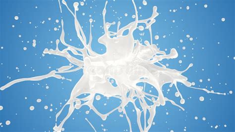 Milk Or Yogurt Explosion In Slow Motion White Liquid Cream Drops Splash Stock Illustration