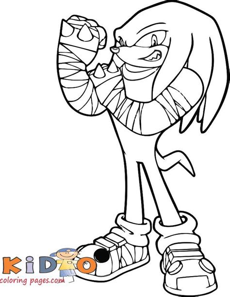 Knuckles sonic picture to color Knuckles sonic... | Printable Coloring Page