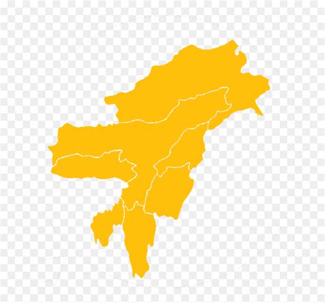 North East India Blank Map Hd Png Download Vhv