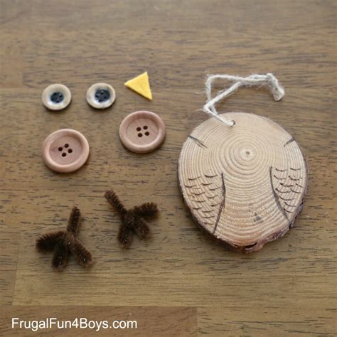 How To Make Adorable Wood Slice Owl Ornaments And An Owl Tree Frugal
