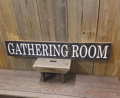 Gathering Room Rustic Wood Sign Kitchen Dining Room Home Décor