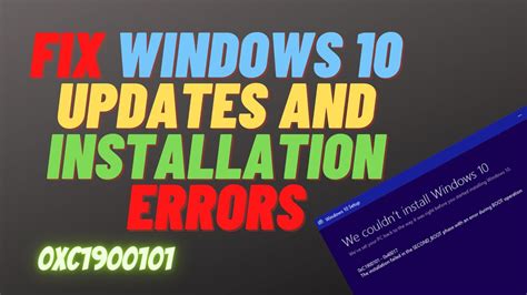 Fix Windows Updates And Installation Errors Youtube