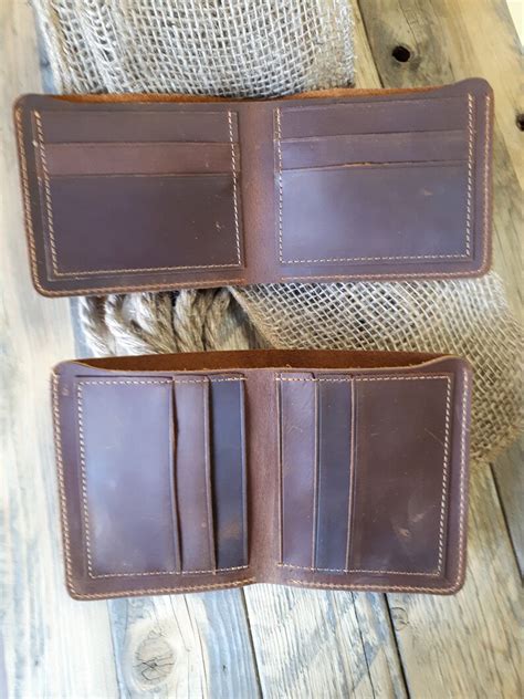 Personalized Leather Wallet Cowhide Leather Wallet Etsy