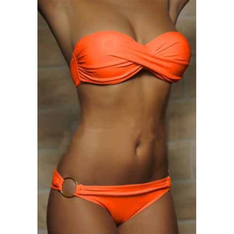 Confortable et tendance avec une coupe peu échancrée. Maillot De Bain Push Up Bandeau Fluo - MAILLOTS DE BAIN
