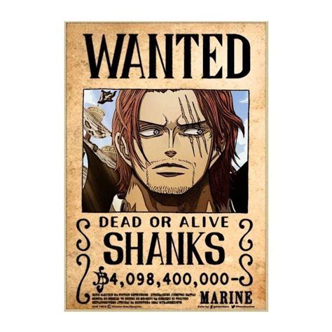 Avis De Recherche One Piece Shanks Wanted Boutique One Piece