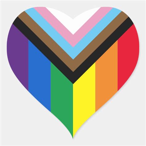 Lgbtq Rainbow Inclusive Diversity Gay Pride Flag Heart Sticker Zazzle