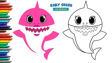 How To Draw Baby Shark Mom Easy Step By Step Baby Shark Drawing