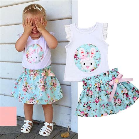6m 4t Kids Bunny Clothes Set Toddler Girls My First Easter Outfit