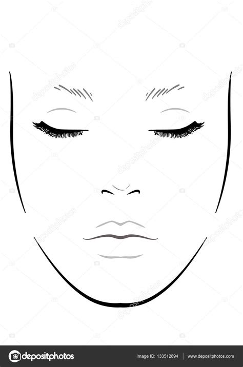 Face Chart Makeup Artist Blank Un Modèle Illustration Vectorielle