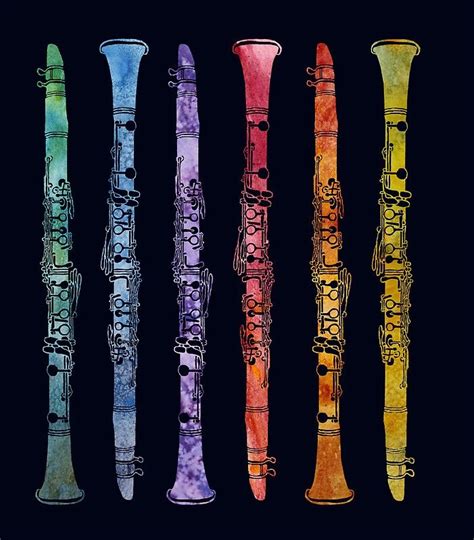 Rainbow Clarinets Posters By Paintboxcollage Redbubble Clarinet