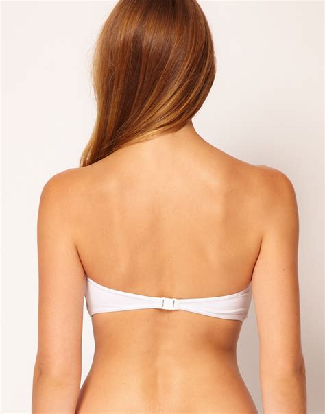 Lyst Asos Asos Mix And Match Twist Bandeau Bikini Top In White