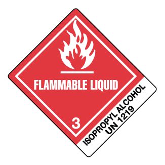Hazard Class Flammable Liquid Worded High Gloss Label Shipping