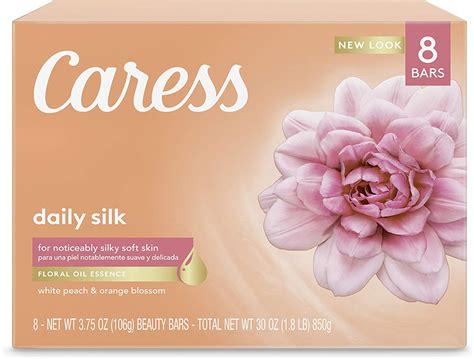 Caress Daily Silk Beauty Bar Soap White Peach And Silky Orange Blossom